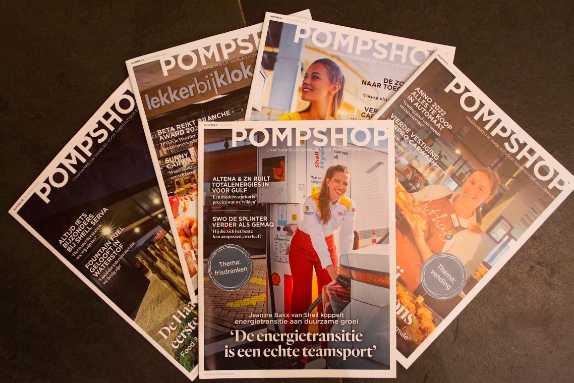 Met de overname van Pompshop door uitgeverij ProMedia is de toekomst van het gerenommeerde vakblad voor de tankstation- en carwashbranche gewaarborgd. Foto: ProMedia, 2023